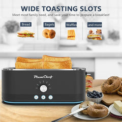 Bellemave® toaster 4 slice,kitchen appliances,7 Browning Settings, Defrost/Reheat Functions,1400W (black) - Bellemave