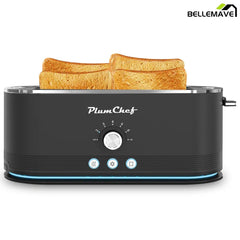 Bellemave® toaster 4 slice,kitchen appliances,7 Browning Settings, Defrost/Reheat Functions,1400W (black) - Bellemave