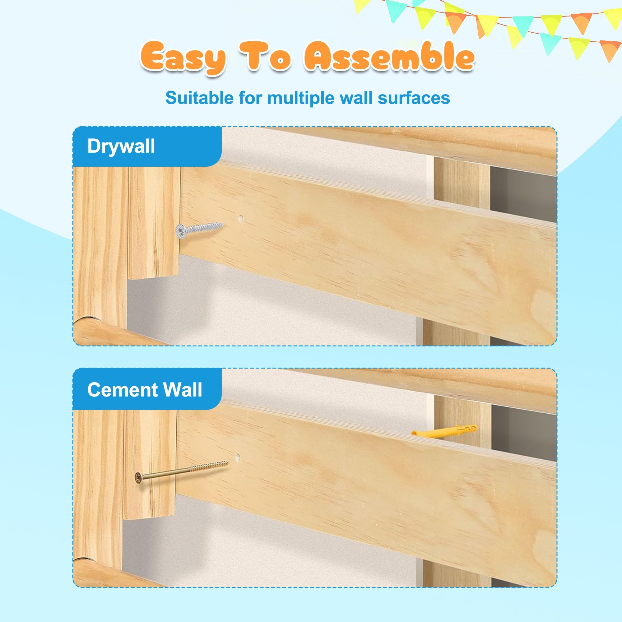 Bellemave® Toddler Climbing Toys Indoor - Featuring a Rock Climbing Wall, Wooden Swings, Gymnastic Rings, Rope Ladders, and Stretching Equipment,All - in - One 10 - in - 1 - Bellemave