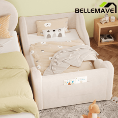 Bellemave® Toddler Floor Bed with Storage Bag, Kid Bed Frame, Standard Crib Size Kids Beds Up to 1 - 6 Years Girls and Boys, Montessori Floor Beds - Bellemave