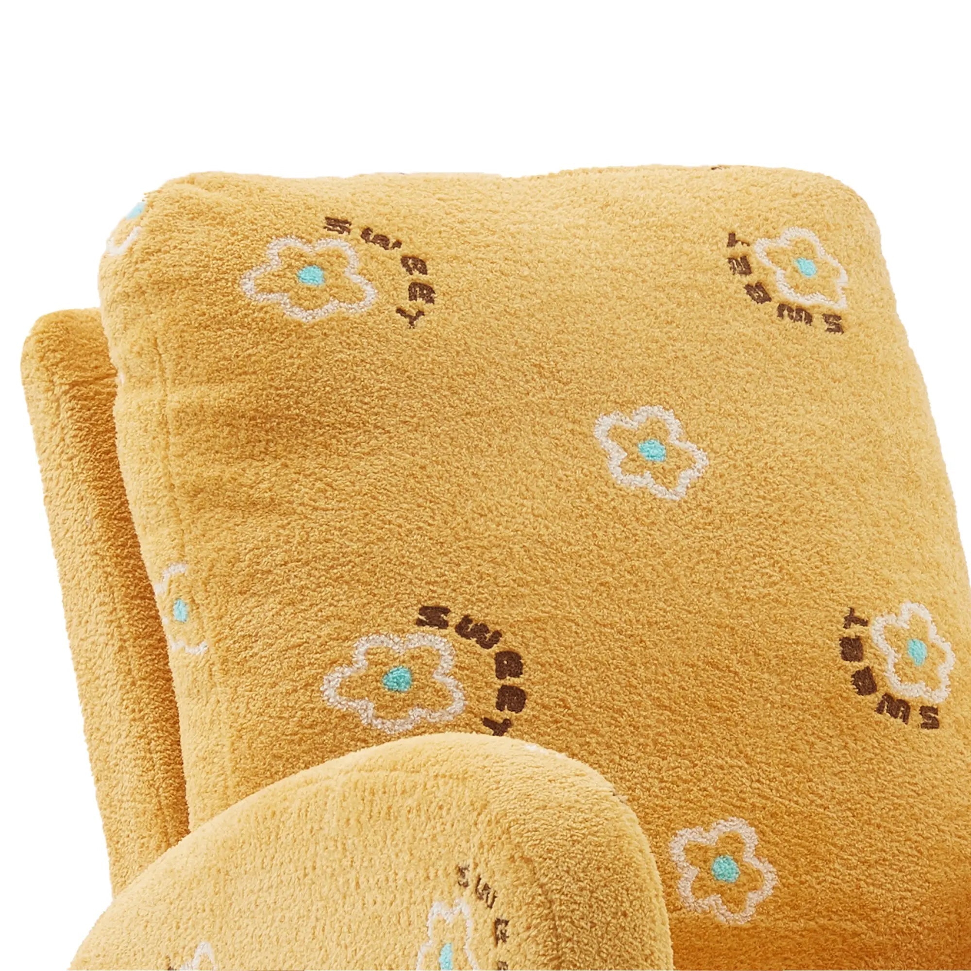 Bellemave® Toddler Upholstered High Back Wooden Rocking Chair with Side Pocket - Bellemave