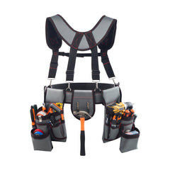 Bellemave® Tool Belt, 22 Pockets Tool Pouch with Suspenders for Men, Heavy Duty Adjustable Utility Belt Bag Suspenders - Bellemave