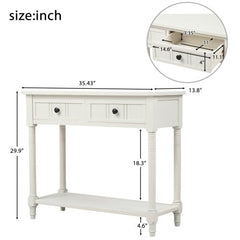 Bellemave® Traditional Design Console Table with Two Drawers and Bottom Shelf - Bellemave