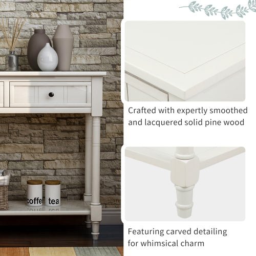 Bellemave® Traditional Design Console Table with Two Drawers and Bottom Shelf - Bellemave