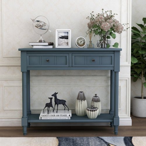 Bellemave® Traditional Design Console Table with Two Drawers and Bottom Shelf - Bellemave