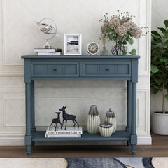 Bellemave® Traditional Design Console Table with Two Drawers and Bottom Shelf - Bellemave