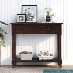 Bellemave® Traditional Design Console Table with Two Drawers and Bottom Shelf - Bellemave