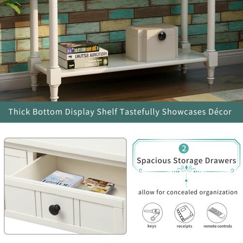 Bellemave® Traditional Design Console Table with Two Drawers and Bottom Shelf - Bellemave
