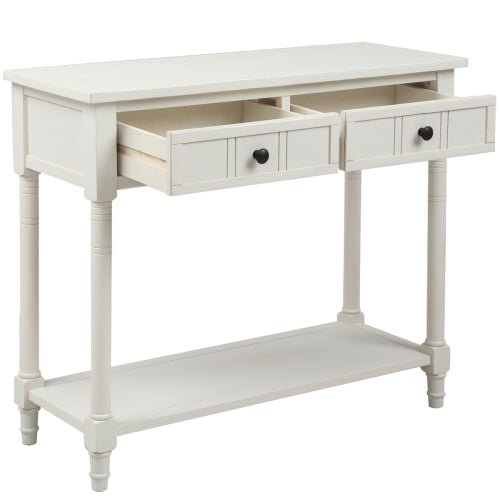 Bellemave® Traditional Design Console Table with Two Drawers and Bottom Shelf - Bellemave