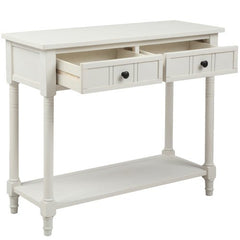 Bellemave® Traditional Design Console Table with Two Drawers and Bottom Shelf - Bellemave