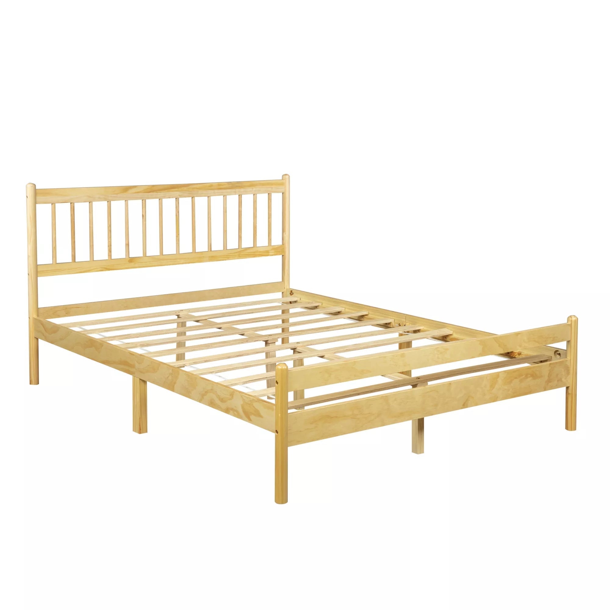 Bellemave® Traditional Solid Wood Bed Frame with Headboard and Footboard - Bellemave