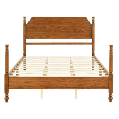 Bellemave® Traditional Wood Spindle Post Bed, Modern Farmhouse Platform Bed with Headboard, No Box Spring Required - Bellemave