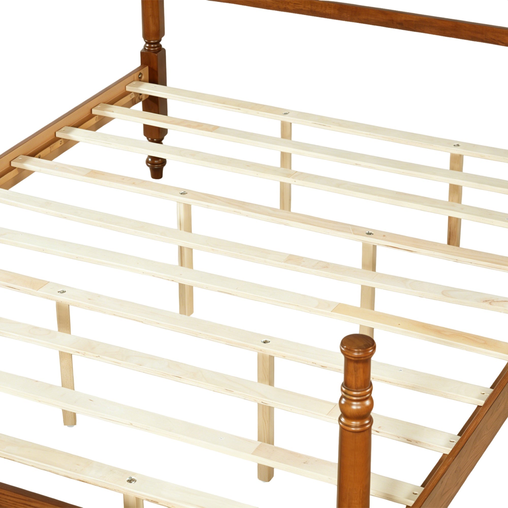 Bellemave® Traditional Wood Spindle Post Bed, Modern Farmhouse Platform Bed with Headboard, No Box Spring Required - Bellemave