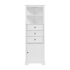 Bellemave® Triangle Tall Bathroom Storage Cabinet with 3 Drawers and Adjustable Shelves - Bellemave