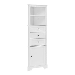 Bellemave® Triangle Tall Bathroom Storage Cabinet with 3 Drawers and Adjustable Shelves - Bellemave
