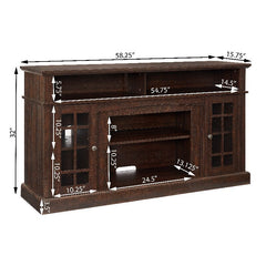 Bellemave® TV Stand with Electric Fireplace Entertainment Center,Door Sensor - Reclaimed Barnwood Color - Bellemave