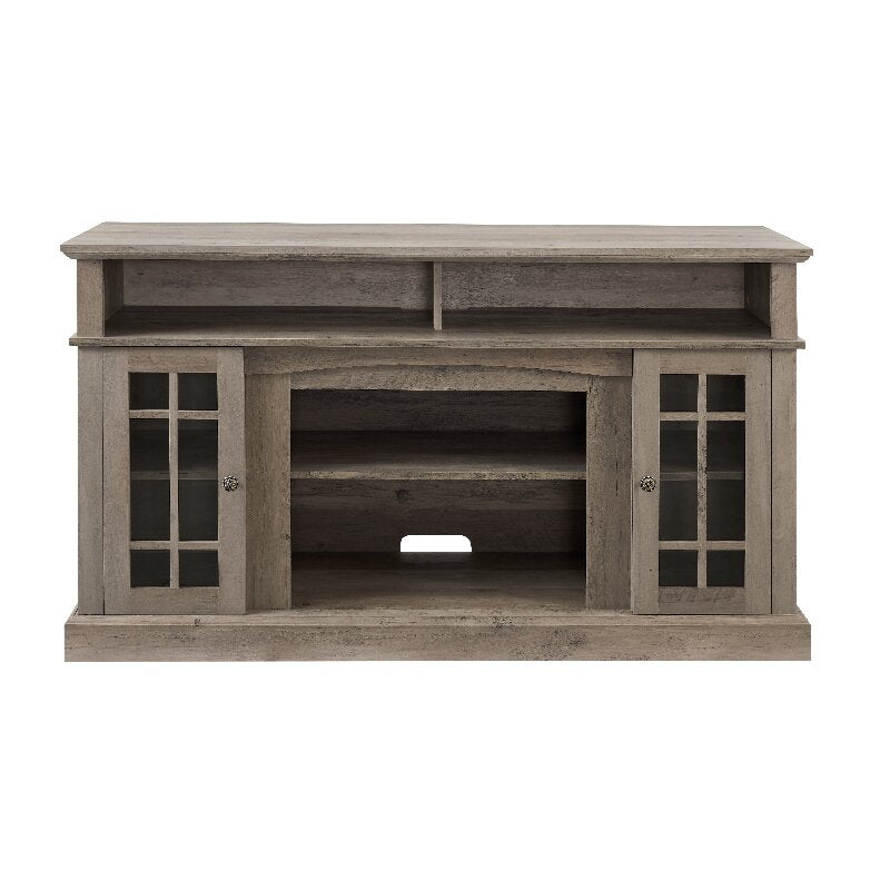 Bellemave® TV Stand with Electric Fireplace Entertainment Center,Door Sensor - Reclaimed Barnwood Color - Bellemave