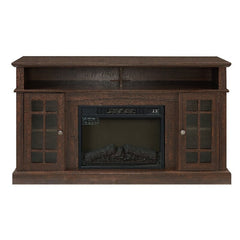 Bellemave® TV Stand with Electric Fireplace Entertainment Center,Door Sensor - Reclaimed Barnwood Color - Bellemave