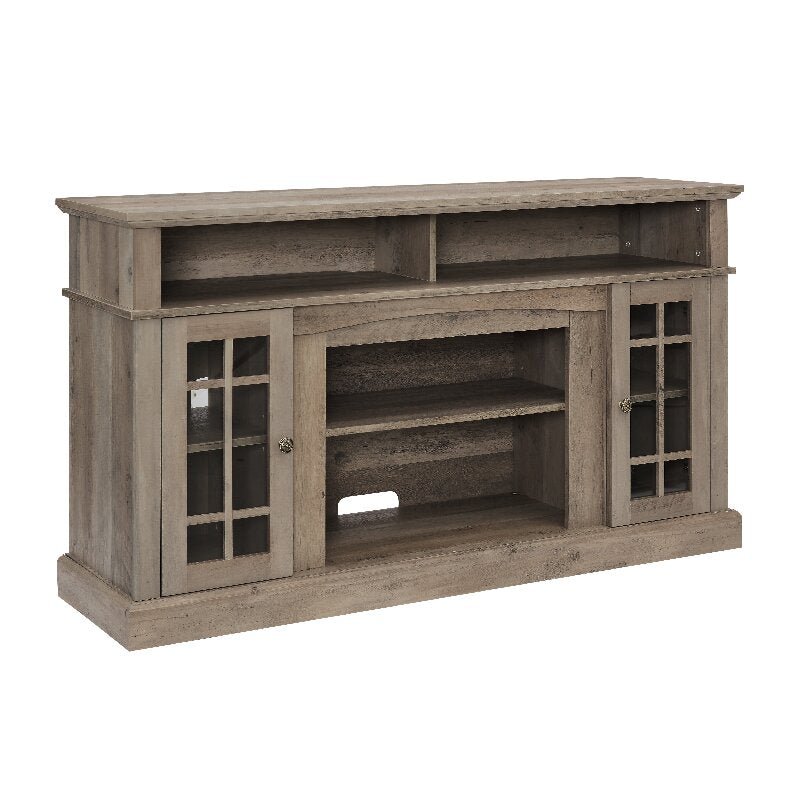 Bellemave® TV Stand with Electric Fireplace Entertainment Center,Door Sensor - Reclaimed Barnwood Color - Bellemave