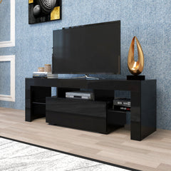 Bellemave® TV Stands for Living Room with LED RGB Lights，in Lounge Room, Living Room and Bedroom(Black) - Bellemave