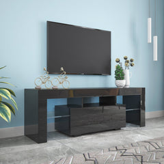 Bellemave® TV Stands for Living Room with LED RGB Lights，in Lounge Room, Living Room and Bedroom(Black) - Bellemave