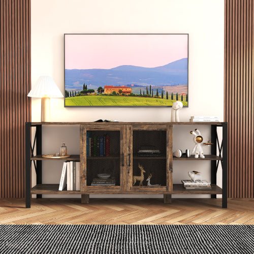 Bellemave® TV Stands for Living Room with LED RGB Lights，in Lounge Room, Living Room and Bedroom(Black) - Bellemave
