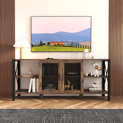 Bellemave® TV Stands for Living Room with LED RGB Lights，in Lounge Room, Living Room and Bedroom(Black) - Bellemave
