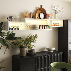 Bellemave® TV Stands for Living Room with LED RGB Lights，in Lounge Room, Living Room and Bedroom(Black) - Bellemave