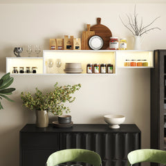 Bellemave® TV Stands for Living Room with LED RGB Lights，in Lounge Room, Living Room and Bedroom(Black) - Bellemave