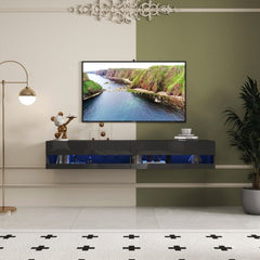 Bellemave® TV Stands for Living Room with LED RGB Lights，in Lounge Room, Living Room and Bedroom(Black) - Bellemave