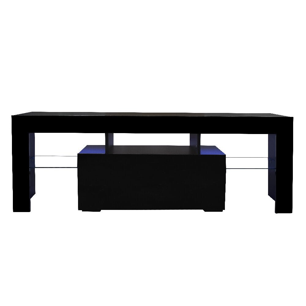 Bellemave® TV Stands for Living Room with LED RGB Lights，in Lounge Room, Living Room and Bedroom(Black) - Bellemave