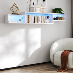 Bellemave® TV Stands for Living Room with LED RGB Lights，in Lounge Room, Living Room and Bedroom(Black) - Bellemave