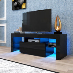 Bellemave® TV Stands for Living Room with LED RGB Lights，in Lounge Room, Living Room and Bedroom(Black) - Bellemave