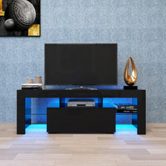Bellemave® TV Stands for Living Room with LED RGB Lights，in Lounge Room, Living Room and Bedroom(Black) - Bellemave