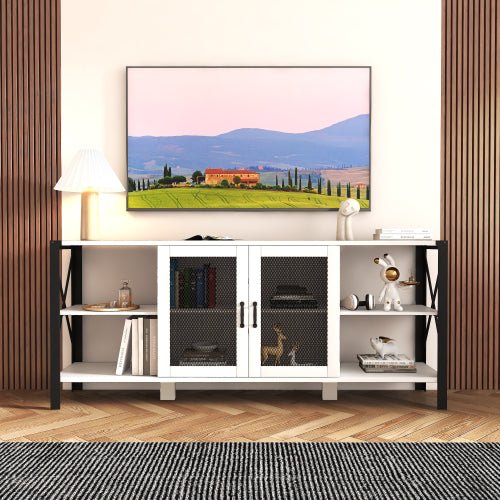 Bellemave® TV Stands for Living Room with LED RGB Lights，in Lounge Room, Living Room and Bedroom(Black) - Bellemave