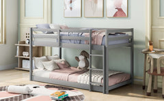 Bellemave® Twin Bunk Bed with Convertible Slide and Ladder , Gray - Bellemave