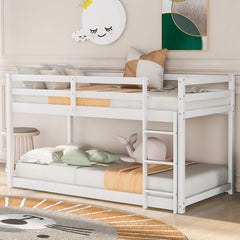 Bellemave® Twin Bunk Bed with Convertible Slide and Ladder , Gray - Bellemave