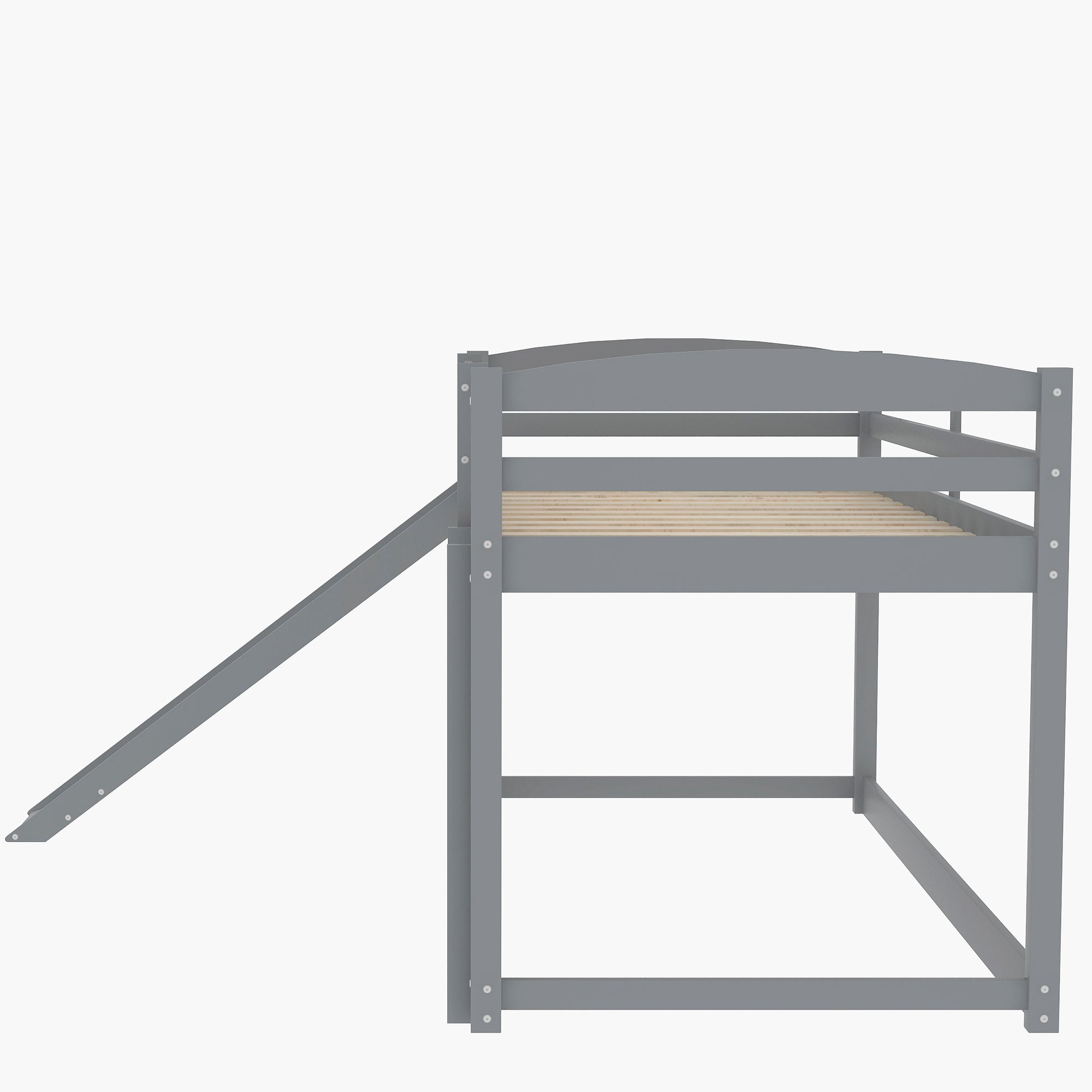 Bellemave® Twin Bunk Bed with Convertible Slide and Ladder , Gray - Bellemave
