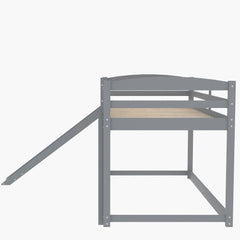 Bellemave® Twin Bunk Bed with Convertible Slide and Ladder , Gray - Bellemave
