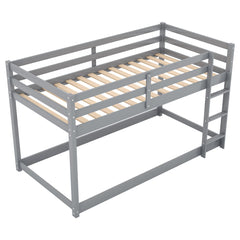 Bellemave® Twin Bunk Bed with Convertible Slide and Ladder , Gray - Bellemave