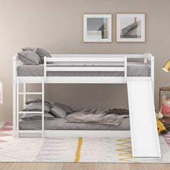 Bellemave® Twin Bunk Bed with Convertible Slide and Ladder , Gray - Bellemave