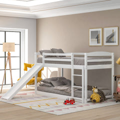 Bellemave® Twin Bunk Bed with Convertible Slide and Ladder , Gray - Bellemave