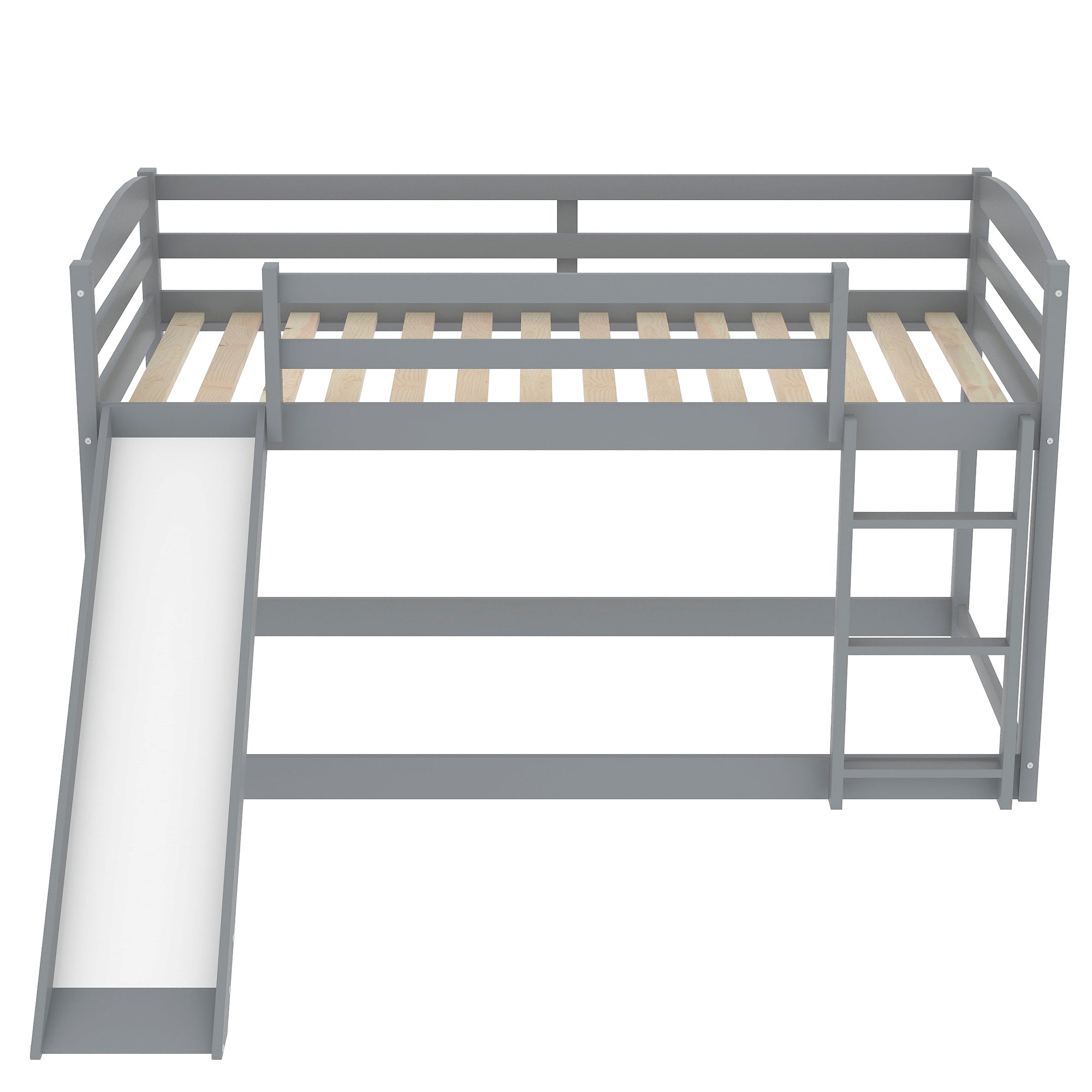 Bellemave® Twin Bunk Bed with Convertible Slide and Ladder , Gray - Bellemave