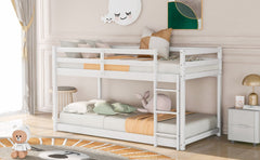 Bellemave® Twin Bunk Bed with Convertible Slide and Ladder , Gray - Bellemave