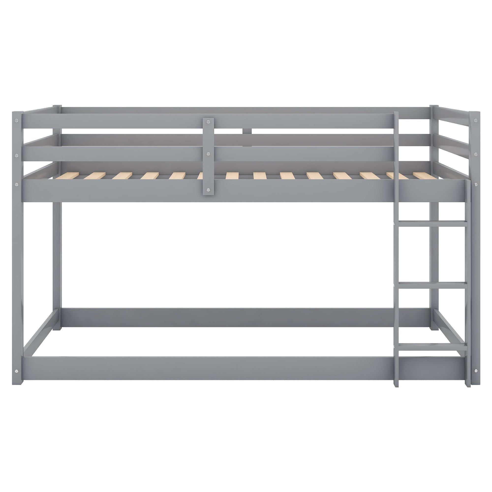 Bellemave® Twin Bunk Bed with Convertible Slide and Ladder , Gray - Bellemave