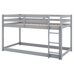 Bellemave® Twin Bunk Bed with Convertible Slide and Ladder , Gray - Bellemave