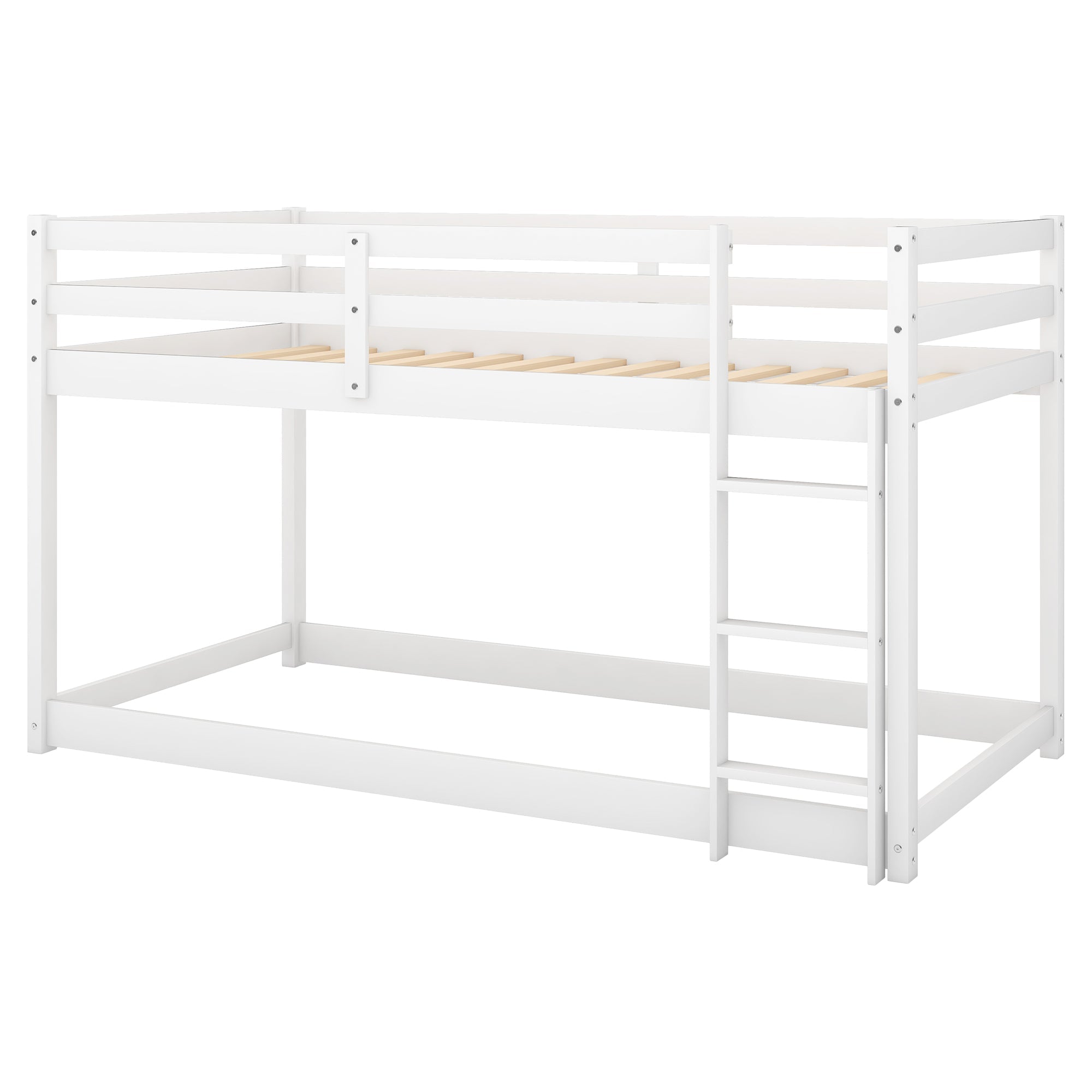 Bellemave® Twin Bunk Bed with Convertible Slide and Ladder , Gray - Bellemave