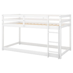 Bellemave® Twin Bunk Bed with Convertible Slide and Ladder , Gray - Bellemave