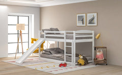 Bellemave® Twin Bunk Bed with Convertible Slide and Ladder , Gray - Bellemave