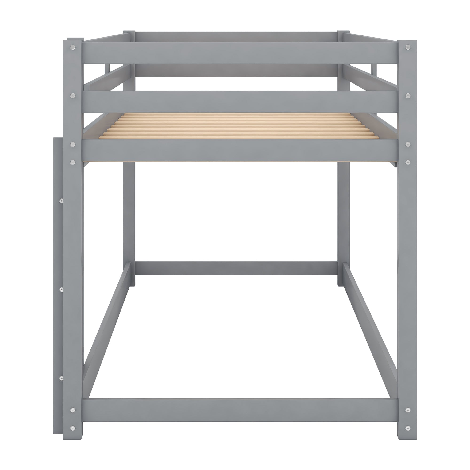 Bellemave® Twin Bunk Bed with Convertible Slide and Ladder , Gray - Bellemave